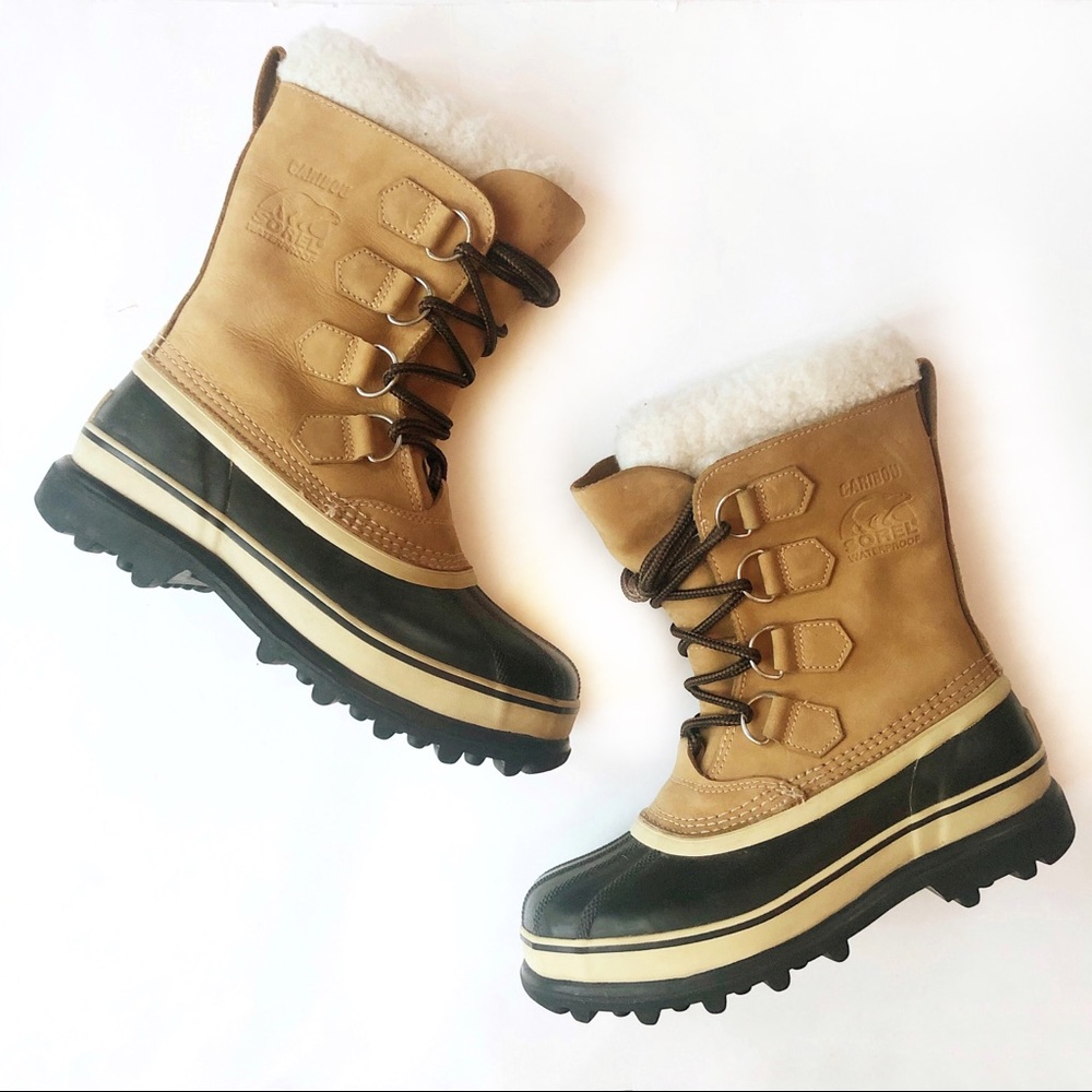 SOREL Caribou Boots Buff Waterproof Winter Tan 6